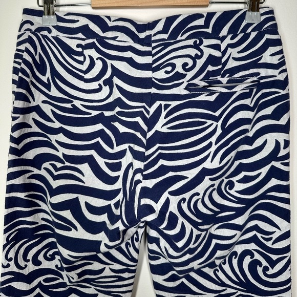 Lilly Pulitzer Elaine Cropped Pants Jacquard Bright Navy Size 4 - Picture 7 of 8
